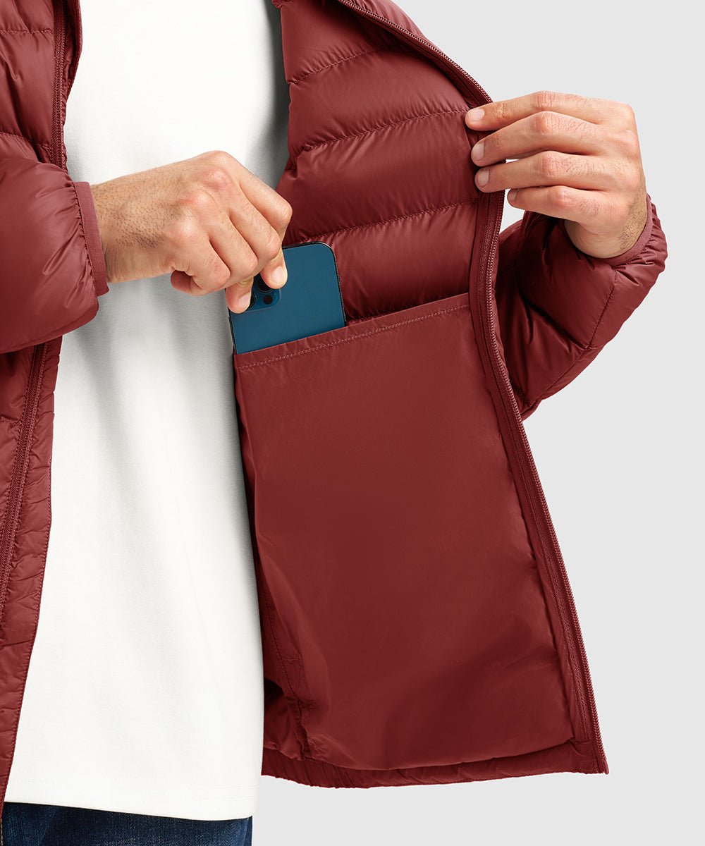 Men's Lightweight Puffer Hooded Jacket - TBMPOY