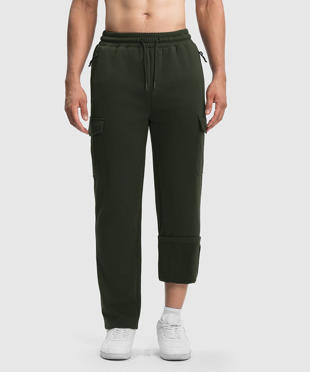 Men's Cotton Polyester Fleece Wide Leg Sweatpants - TBMPOY