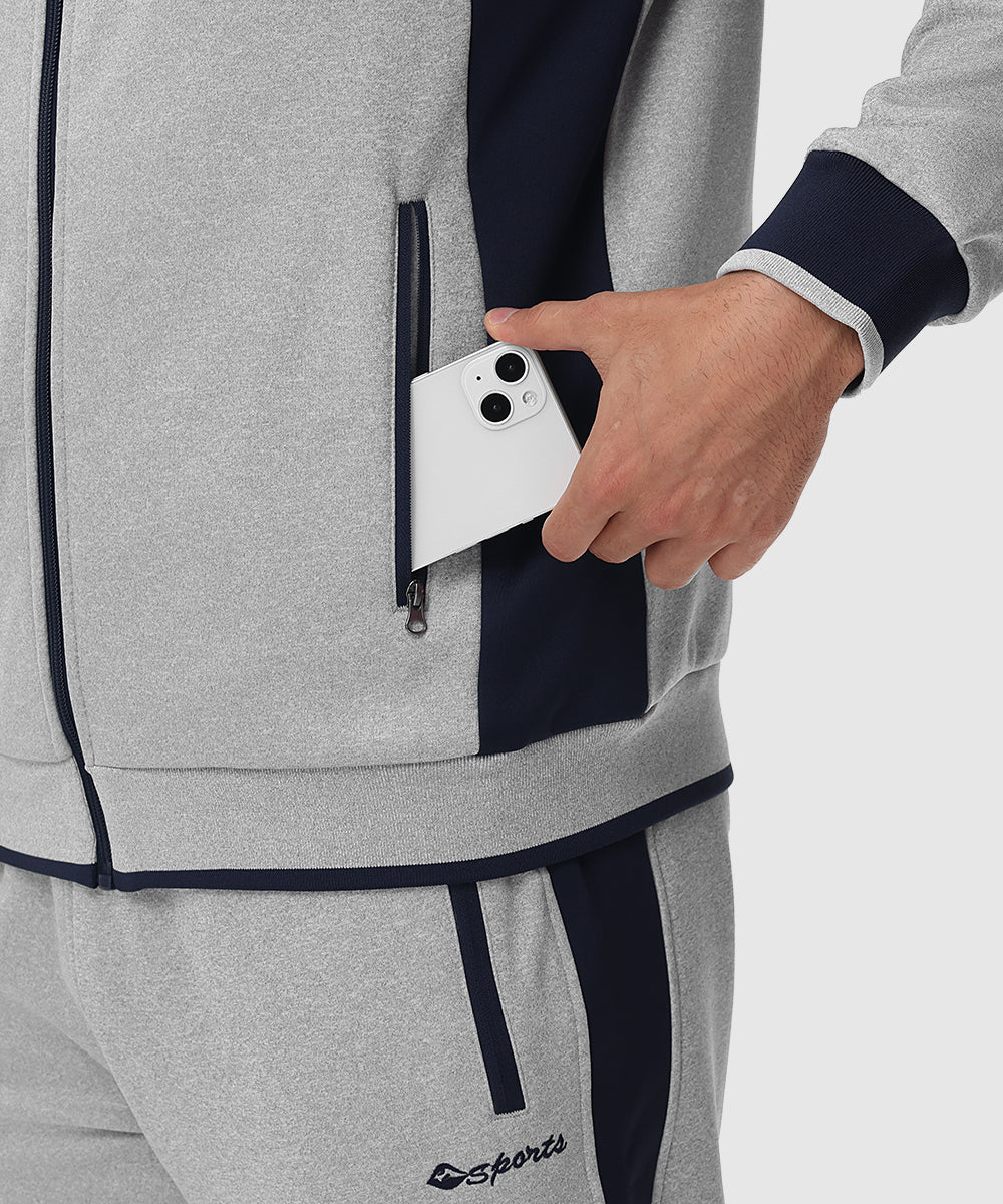 Men's Fleece Athletic Casual Full Zip Suit - TBMPOY