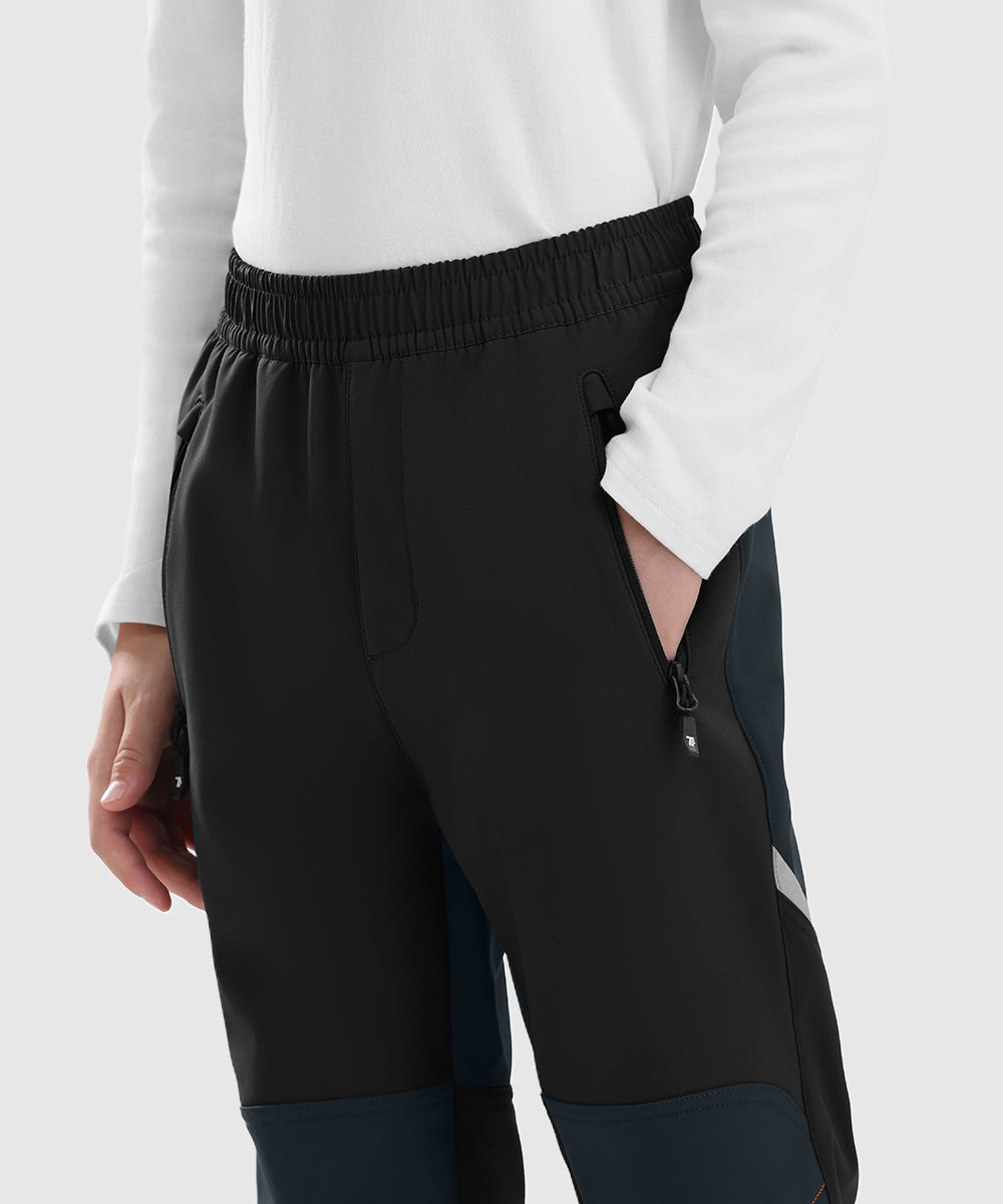 Boys' Outdoor Water Resistant Fleece - Lined Softshell Pants - TBMPOY