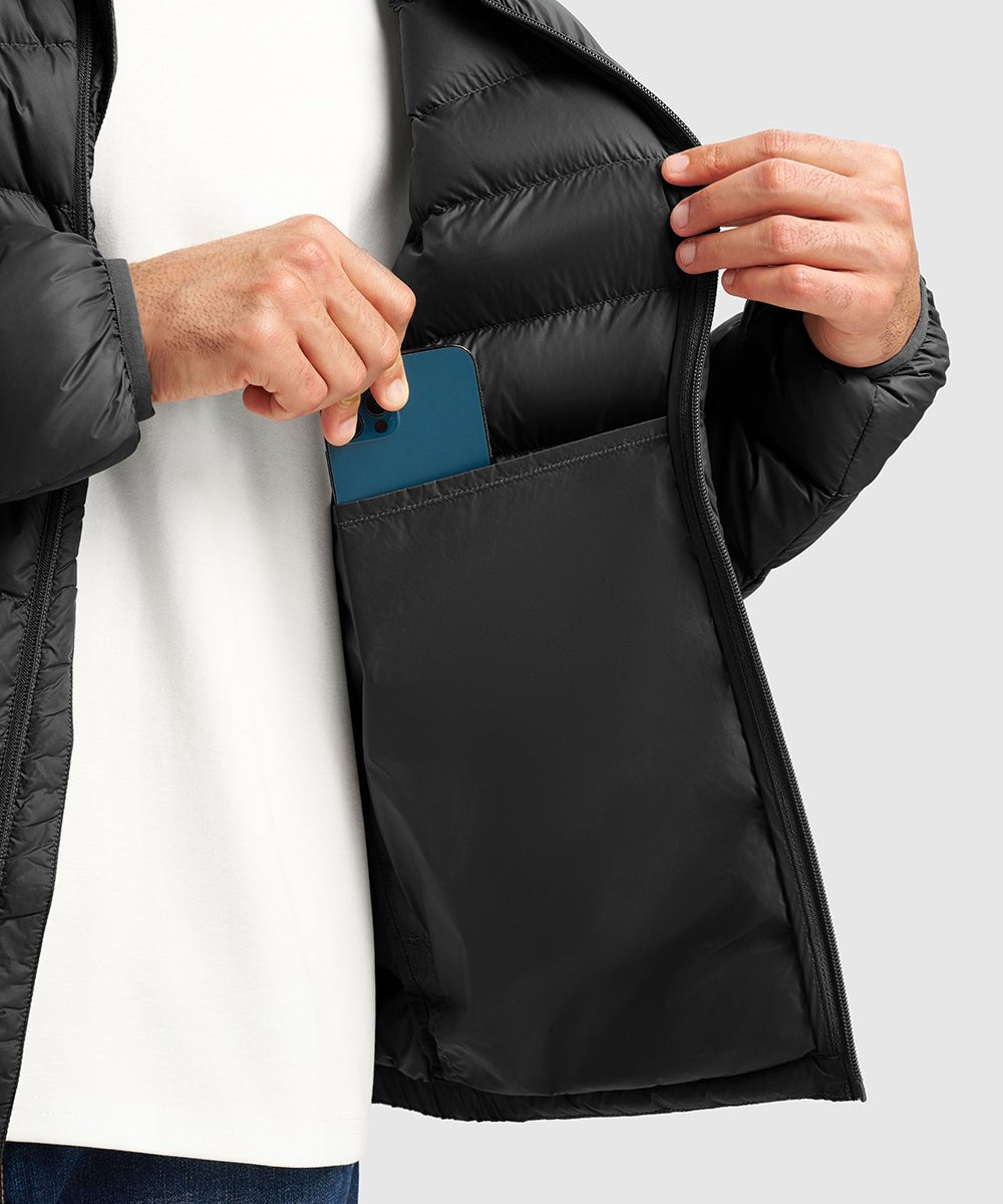 Men's Lightweight Puffer Hooded Jacket - TBMPOY