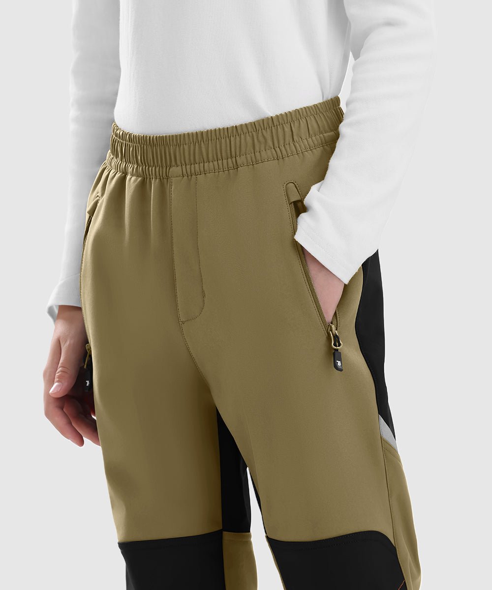 Boys' Outdoor Water Resistant Fleece - Lined Softshell Pants - TBMPOY