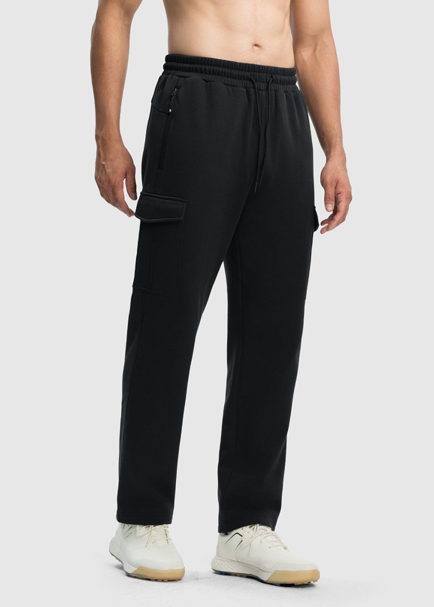 Men's Cotton Polyester Fleece Wide Leg Sweatpants - TBMPOY