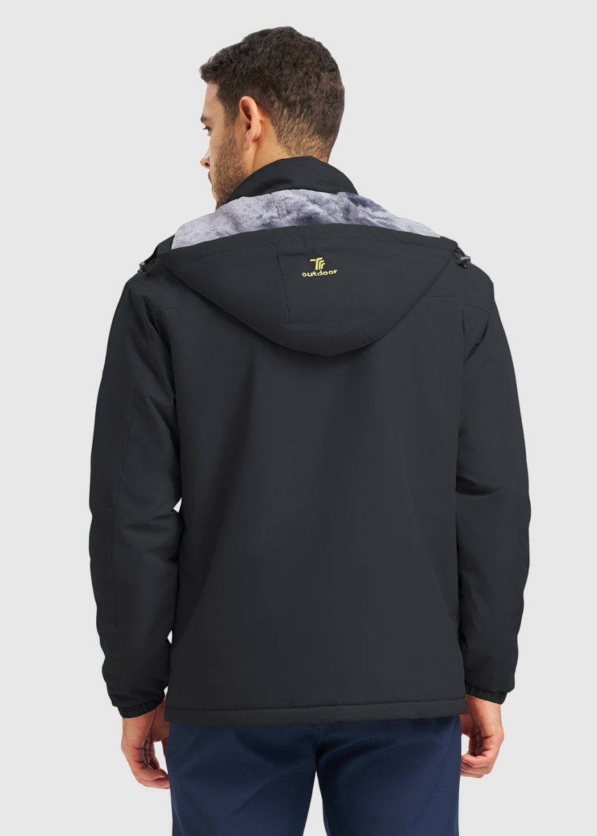 Men's Water Resistant Skiing Windbreaker Hooded Jacket - TBMPOY