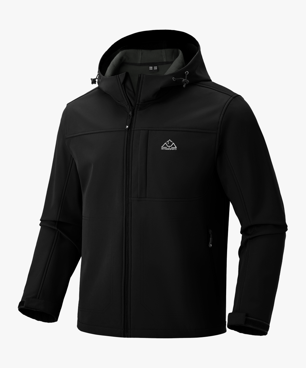 Men's Water - Resistant Softshell Fleece Lined Hooded Jacket - TBMPOY