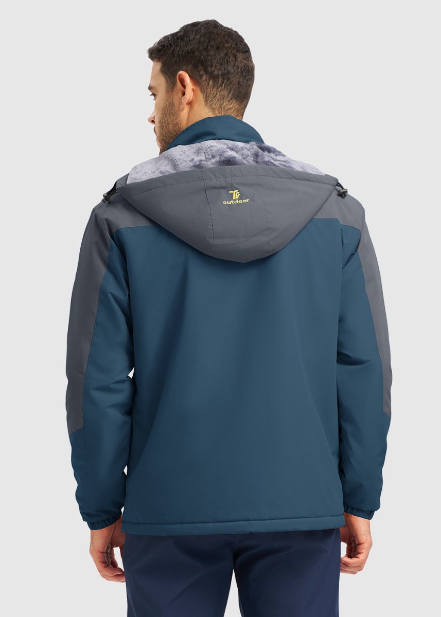 Men's Water Resistant Skiing Windbreaker Hooded Jacket - TBMPOY