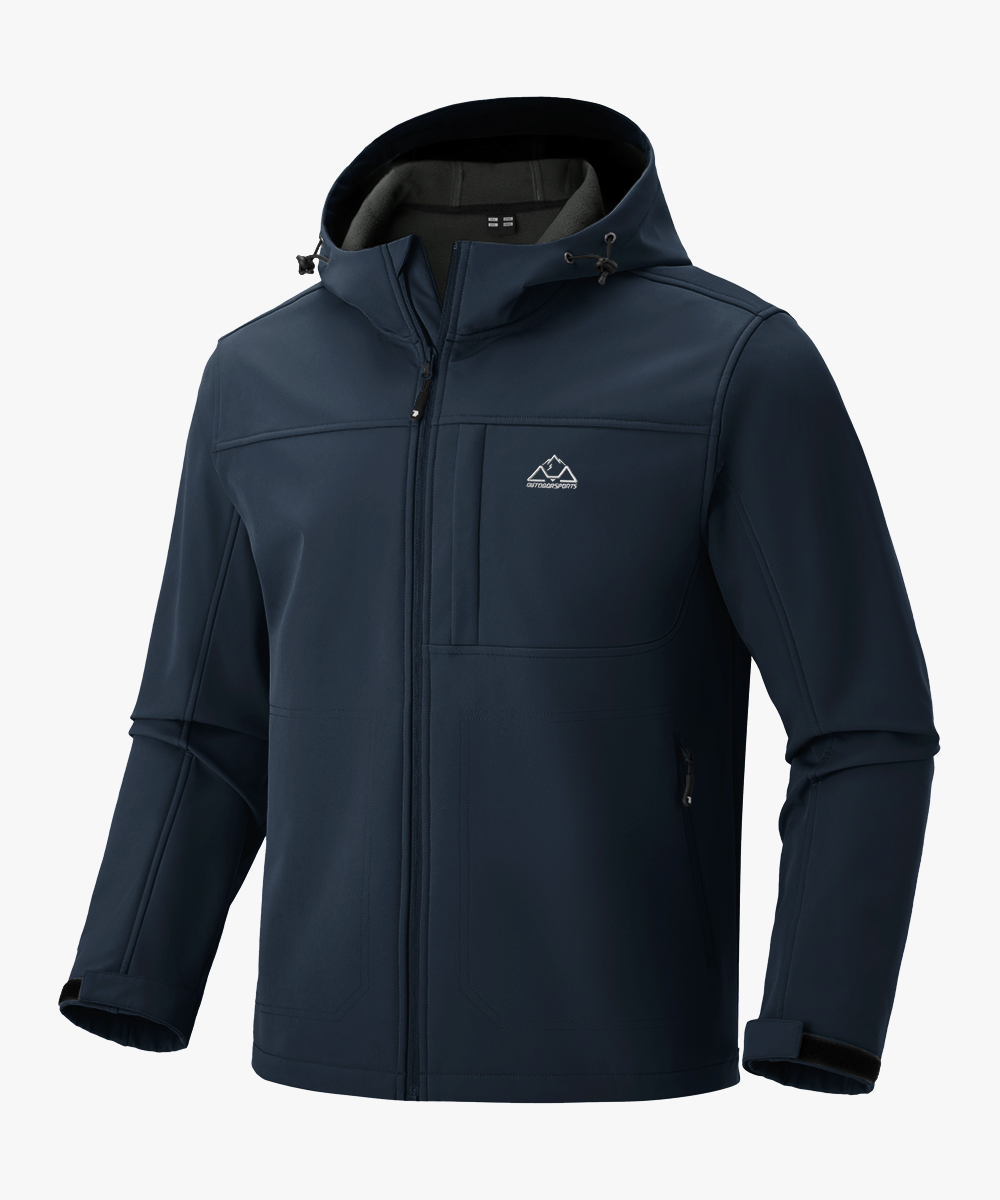 Men's Water - Resistant Softshell Fleece Lined Hooded Jacket - TBMPOY