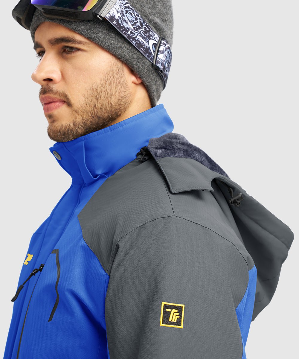 Men's Water Resistant Skiing Windbreaker Hooded Jacket - TBMPOY