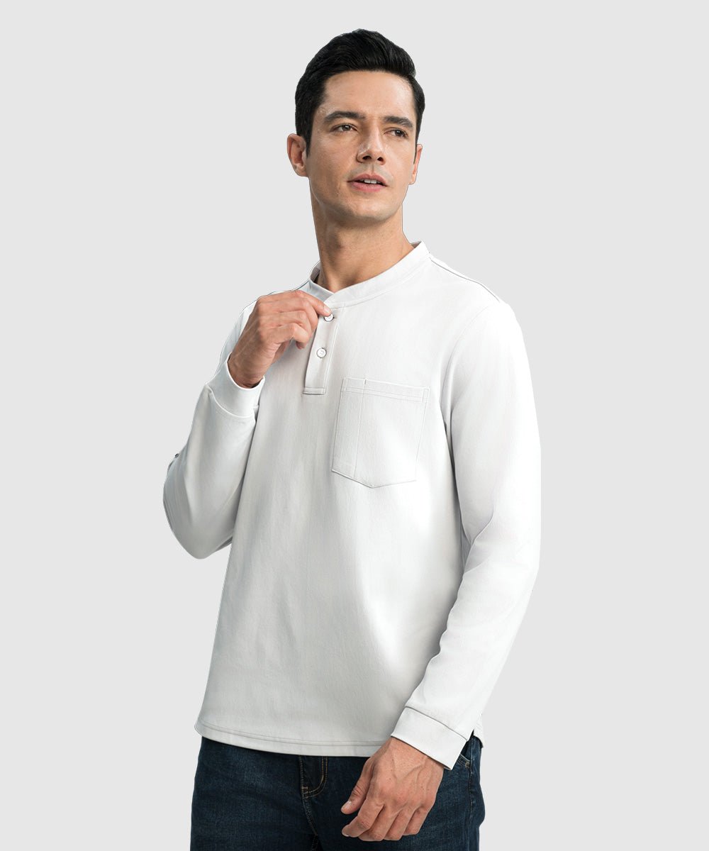 Men's Outdoor Work Slim Fit Basic Henley Shirt - TBMPOY