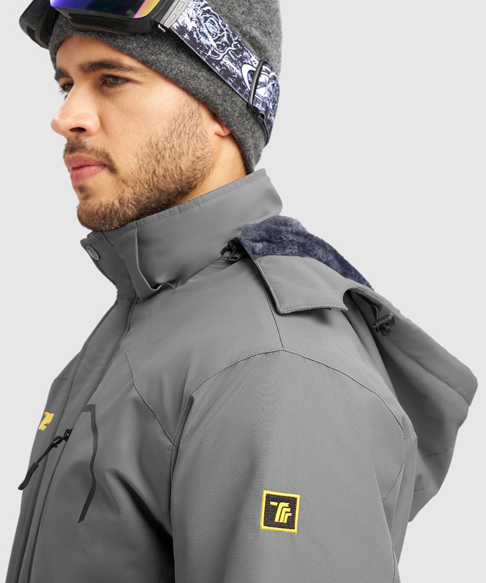 Men's Water Resistant Skiing Windbreaker Hooded Jacket - TBMPOY