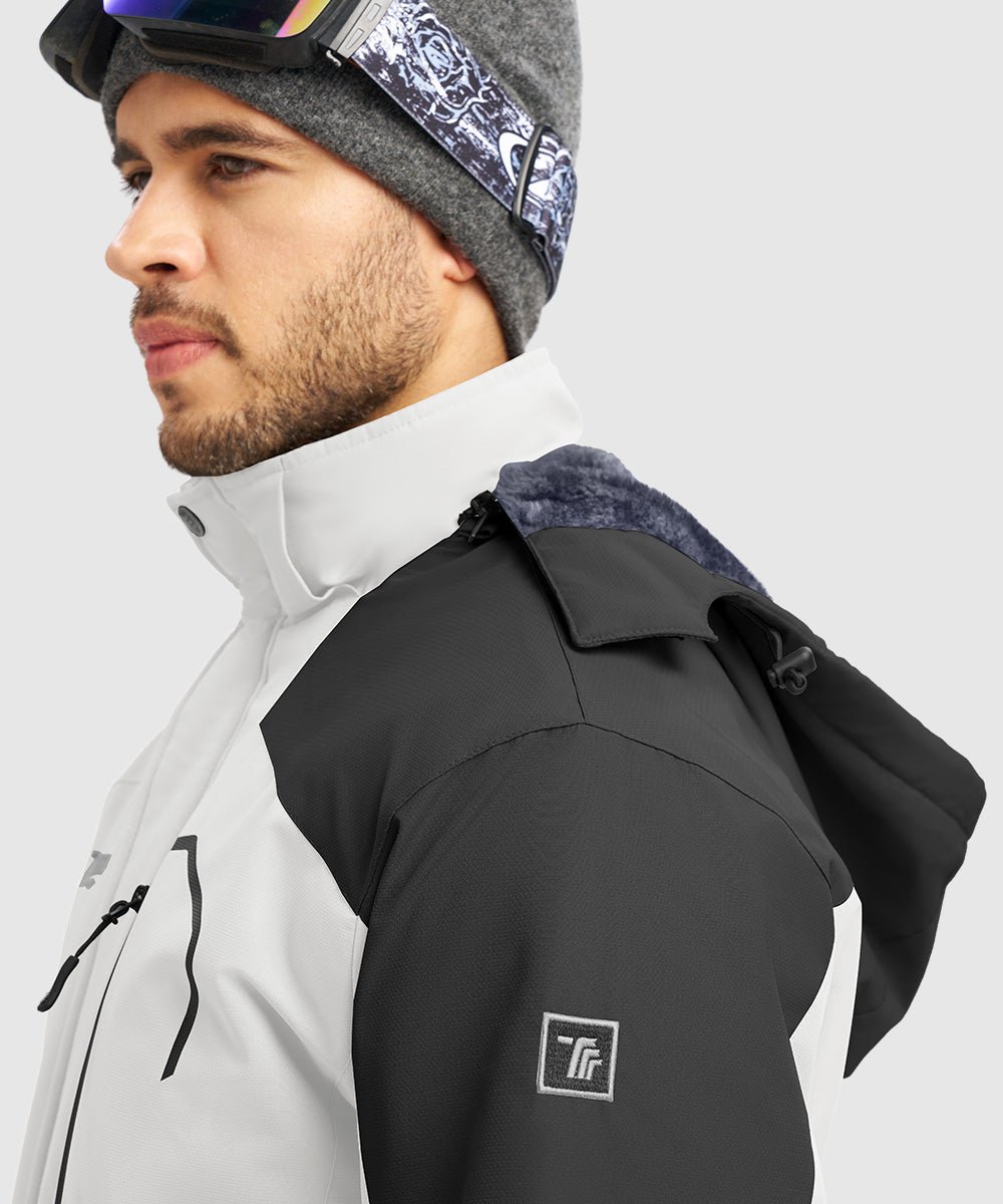 Men's Water Resistant Skiing Windbreaker Hooded Jacket - TBMPOY