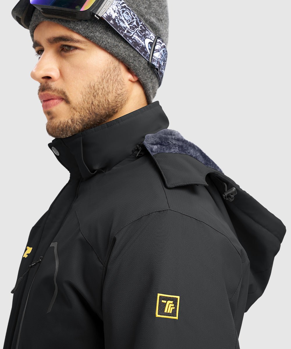 Men's Water Resistant Skiing Windbreaker Hooded Jacket - TBMPOY