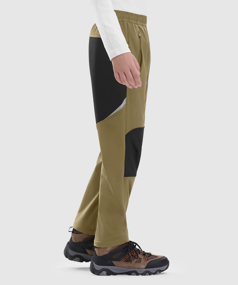 Boys' Outdoor Water Resistant Fleece - Lined Softshell Pants - TBMPOY