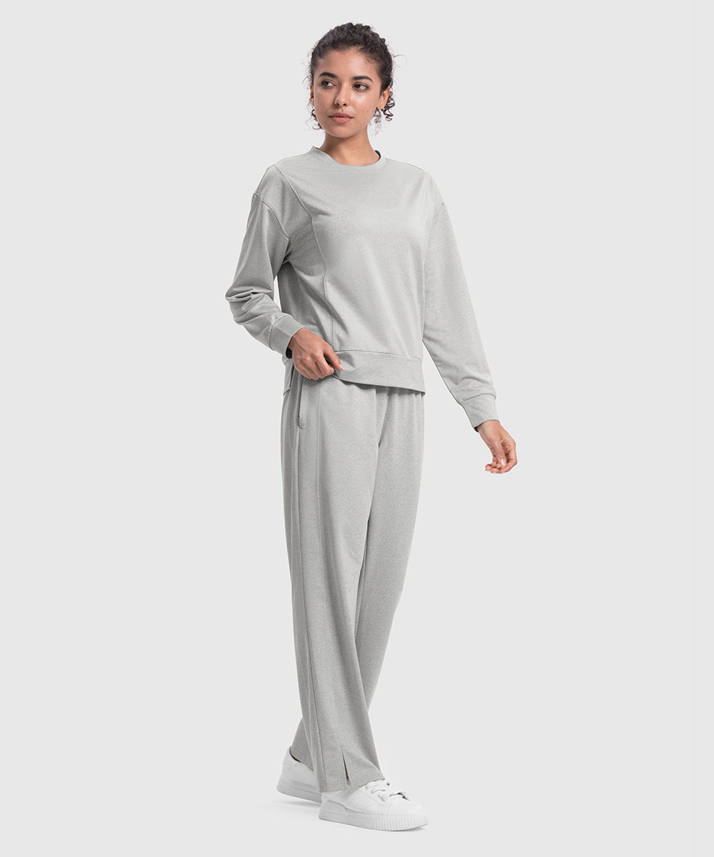 Women's Pullover and Wide Leg Pants Lounge Sets - TBMPOY