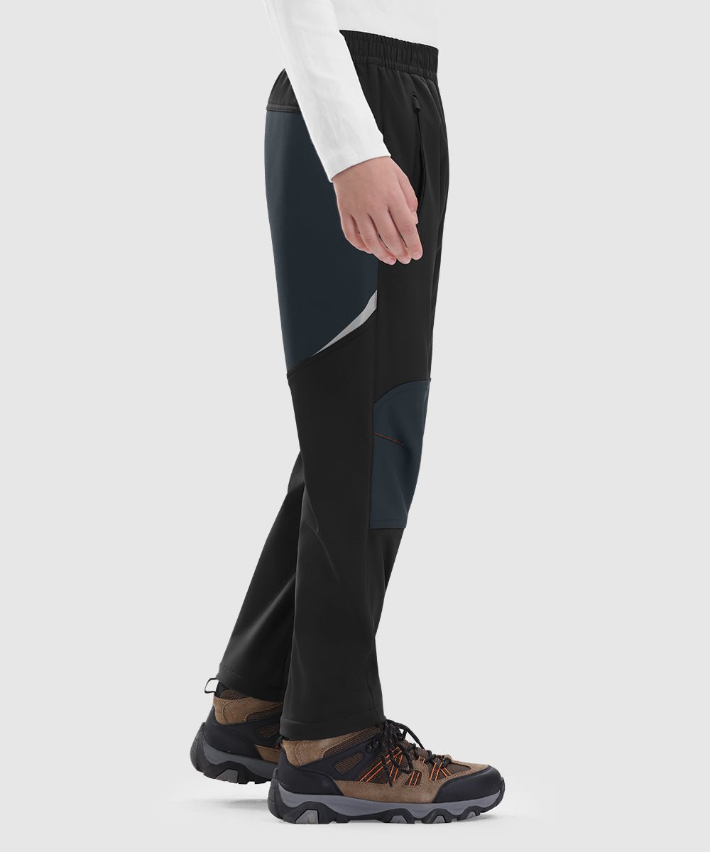 Boys' Outdoor Water Resistant Fleece - Lined Softshell Pants - TBMPOY