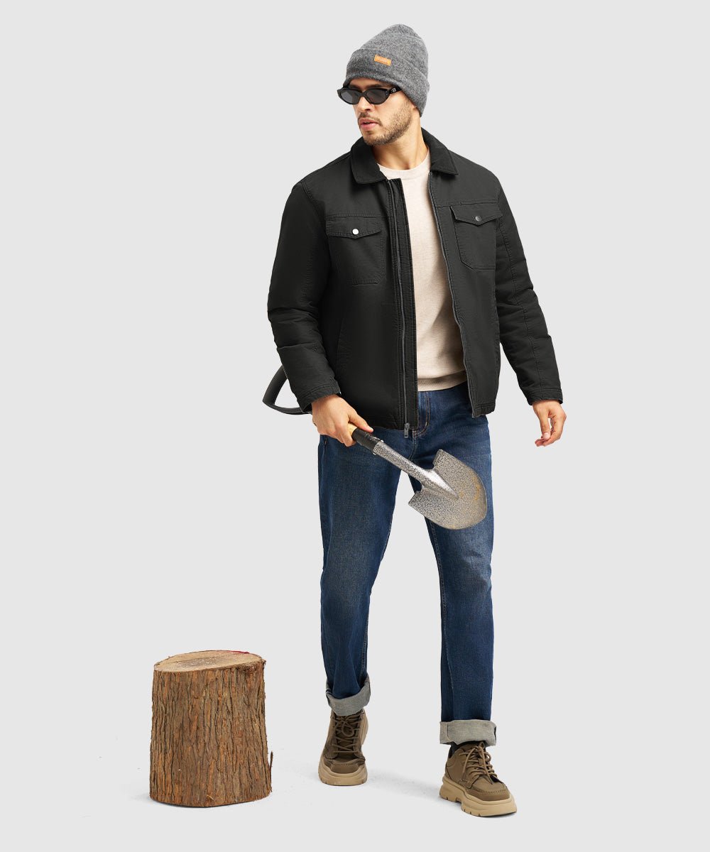 Men's Warm Corduroy Lapel Work Jacket - TBMPOY
