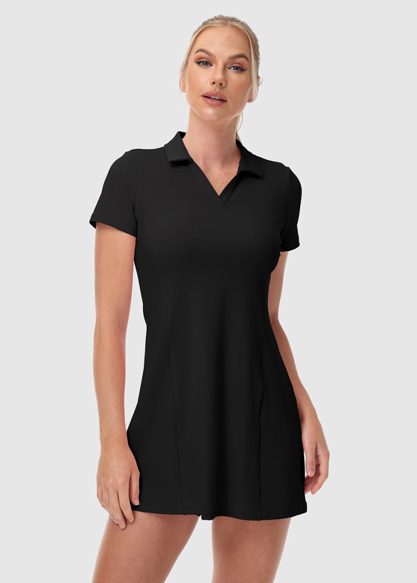 Women's UPF 50+ Tennis Golf Polo Neck Dress - TBMPOY