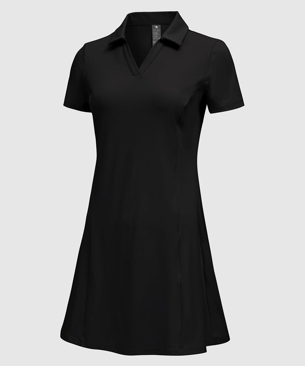 Women's UPF 50+ Tennis Golf Polo Neck Dress - TBMPOY