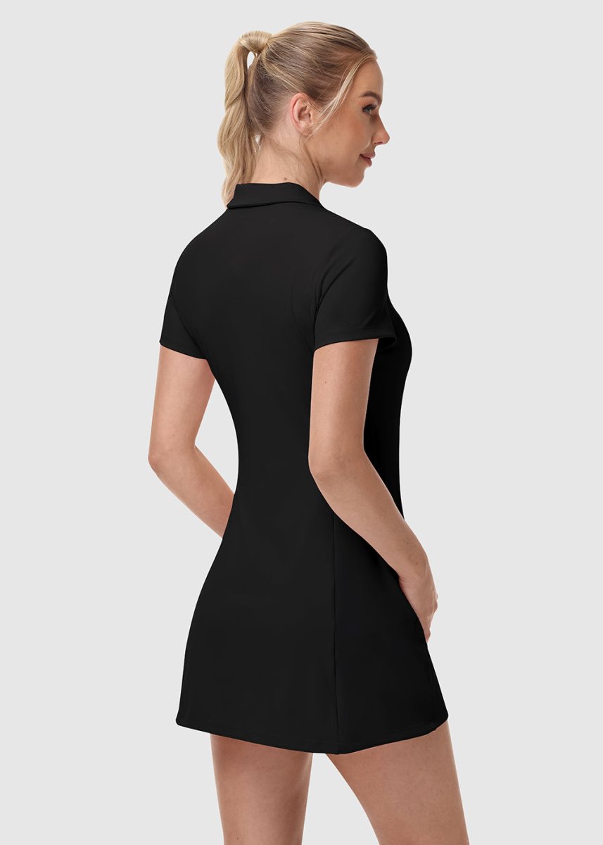 Women's UPF 50+ Tennis Golf Polo Neck Dress - TBMPOY