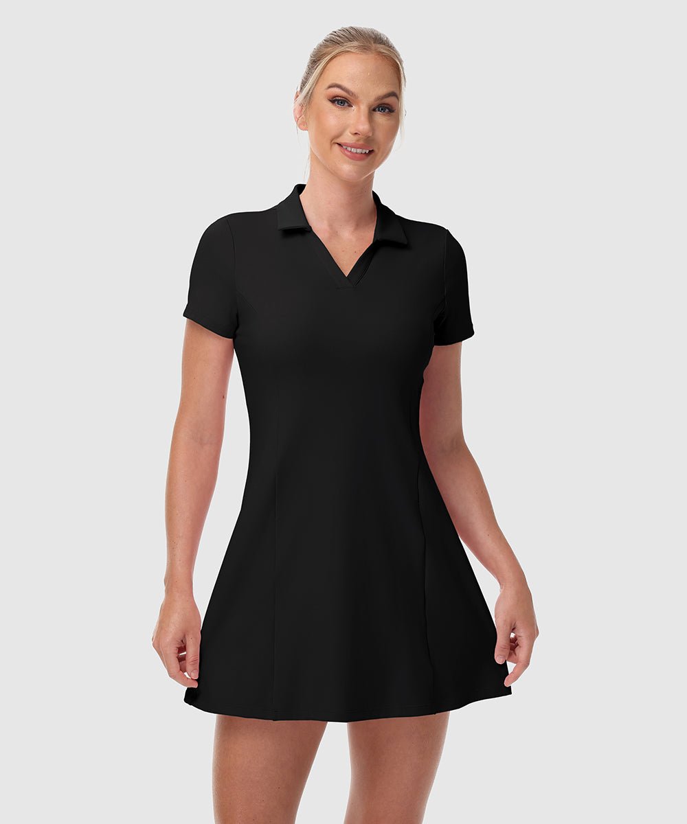 Women's UPF 50+ Tennis Golf Polo Neck Dress - TBMPOY
