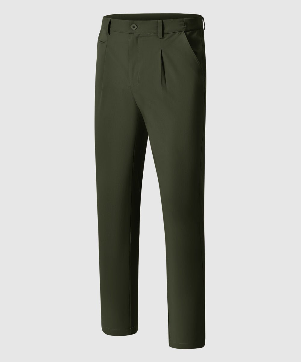 Mens Golf Classic Fit Flat Front Work Dress Pants - TBMPOY