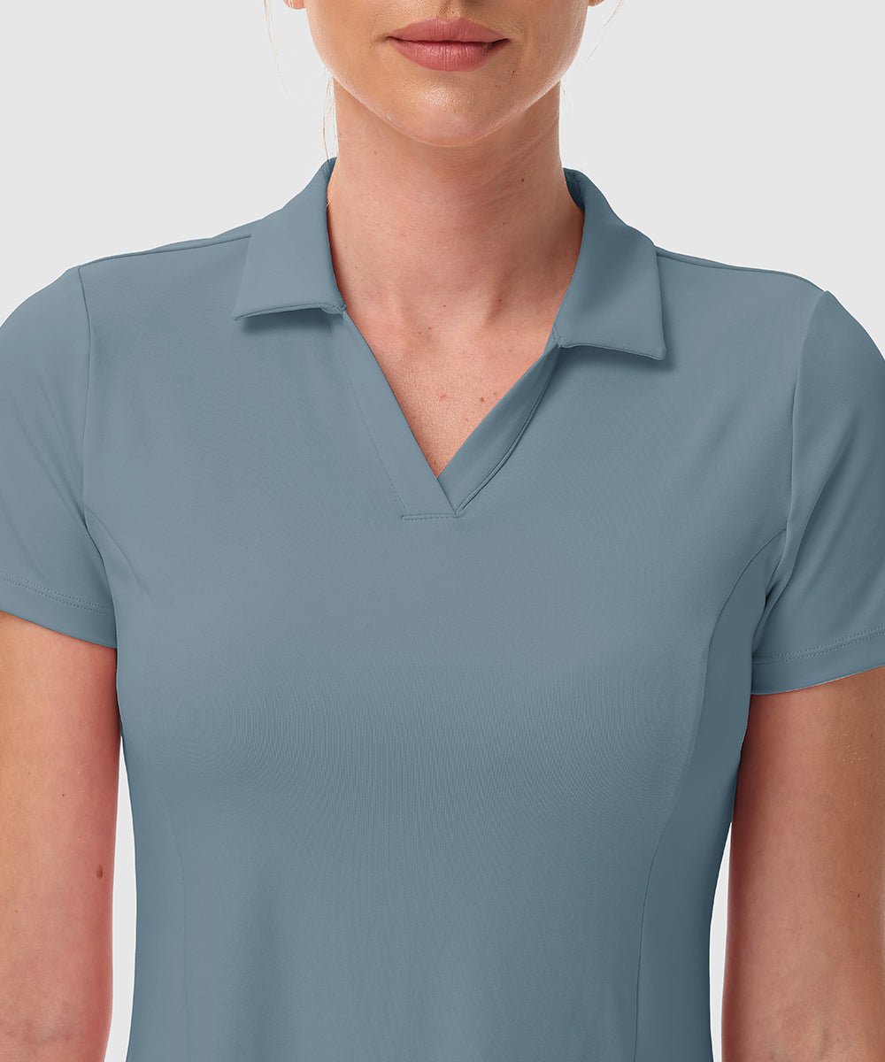 Women's UPF 50+ Tennis Golf Polo Neck Dress - TBMPOY