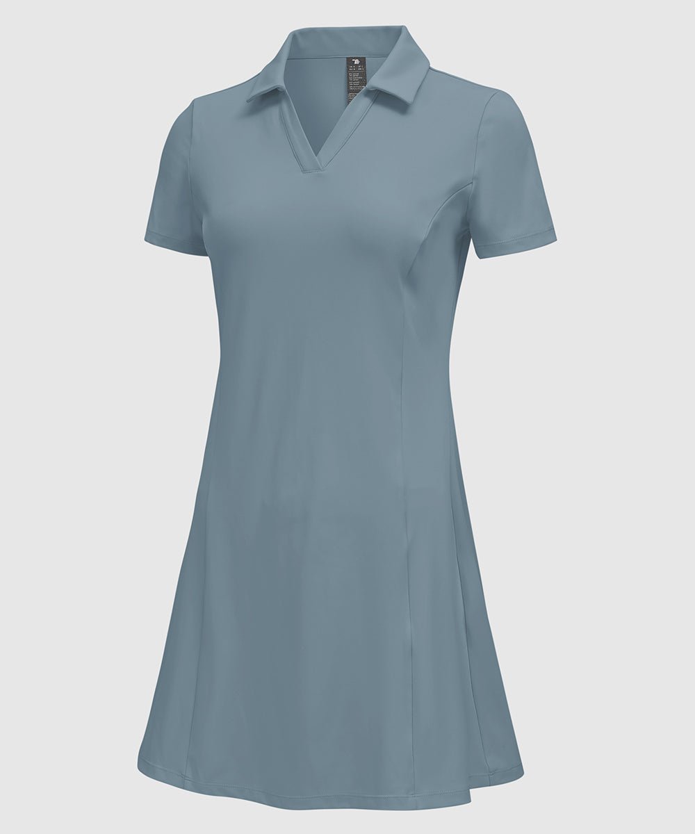 Women's UPF 50+ Tennis Golf Polo Neck Dress - TBMPOY
