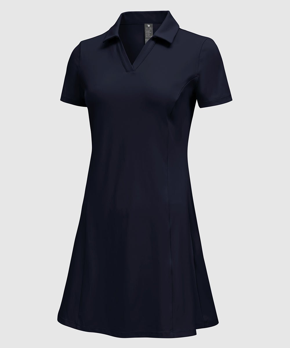 Women's UPF 50+ Tennis Golf Polo Neck Dress - TBMPOY