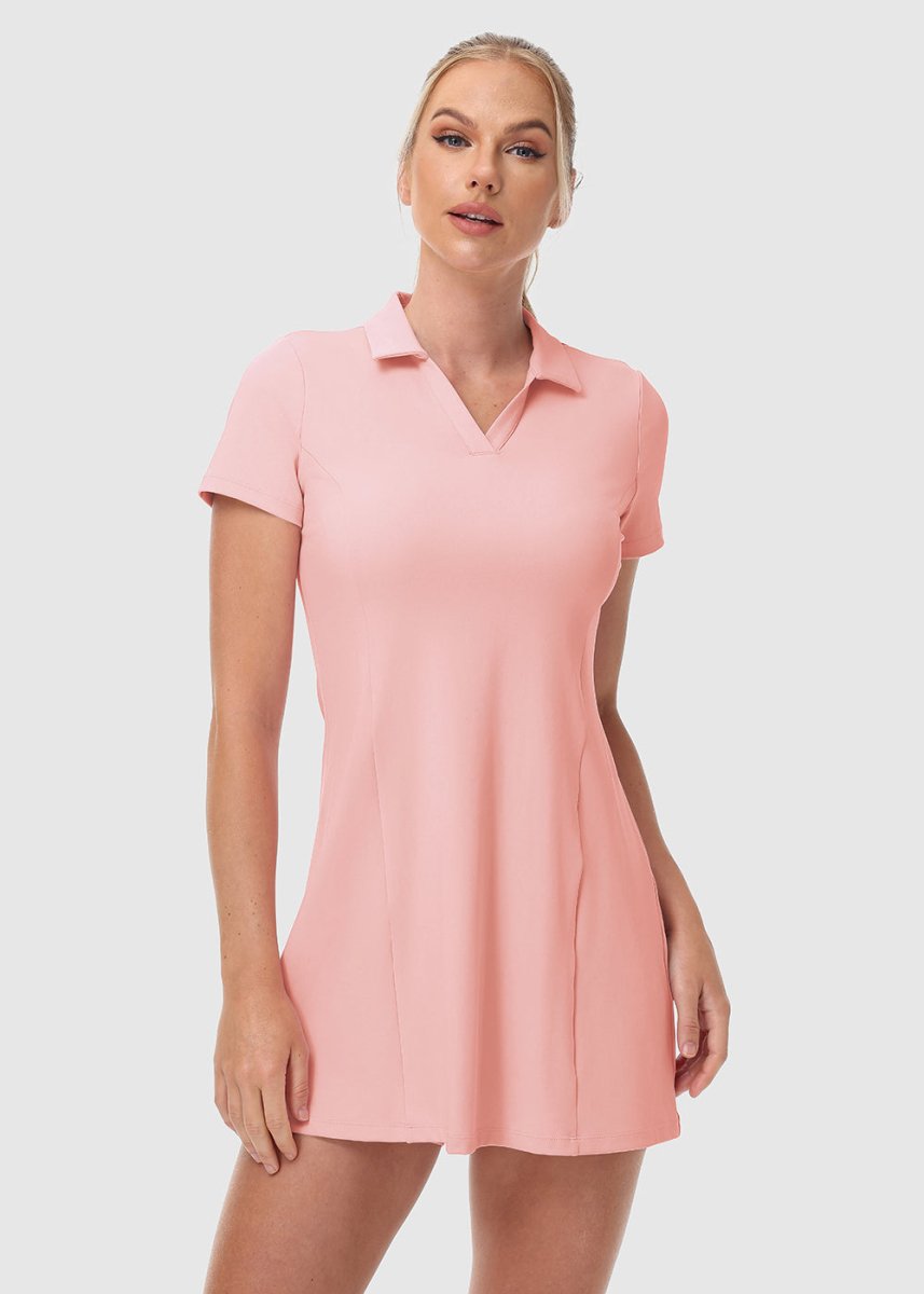 Women's UPF 50+ Tennis Golf Polo Neck Dress - TBMPOY