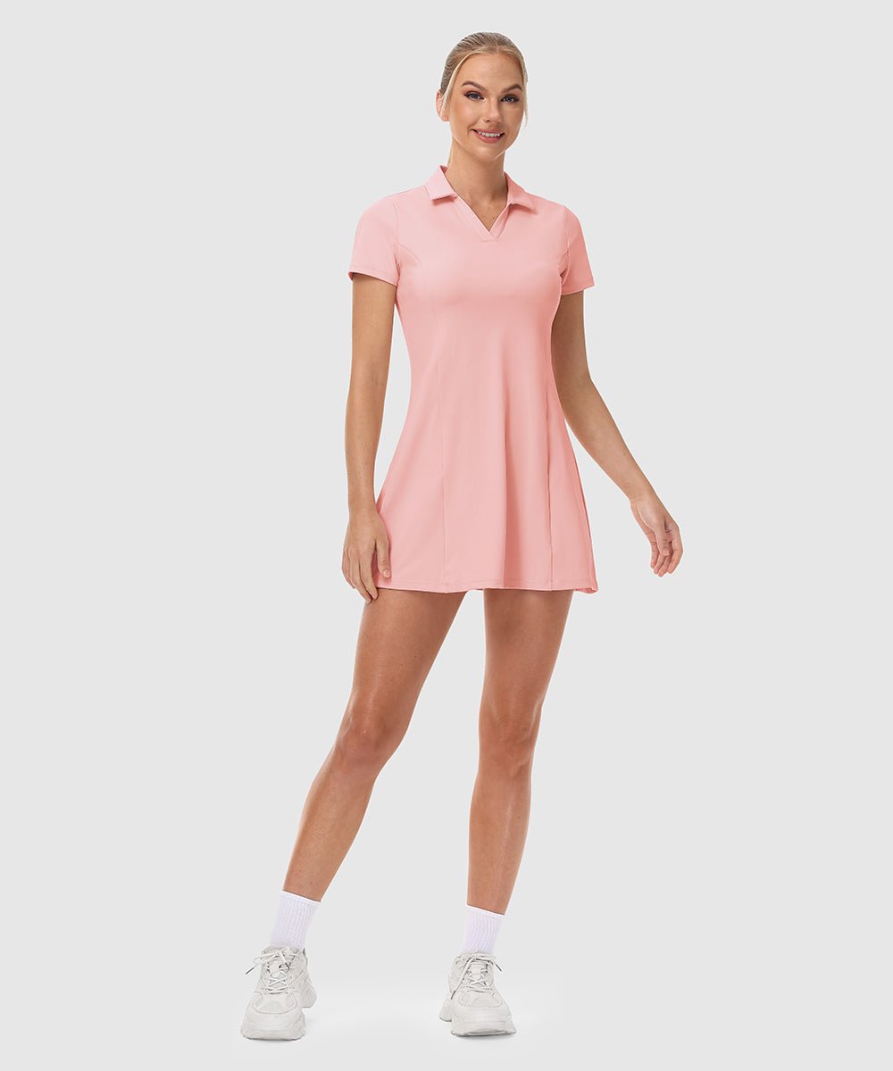 Women's UPF 50+ Tennis Golf Polo Neck Dress - TBMPOY