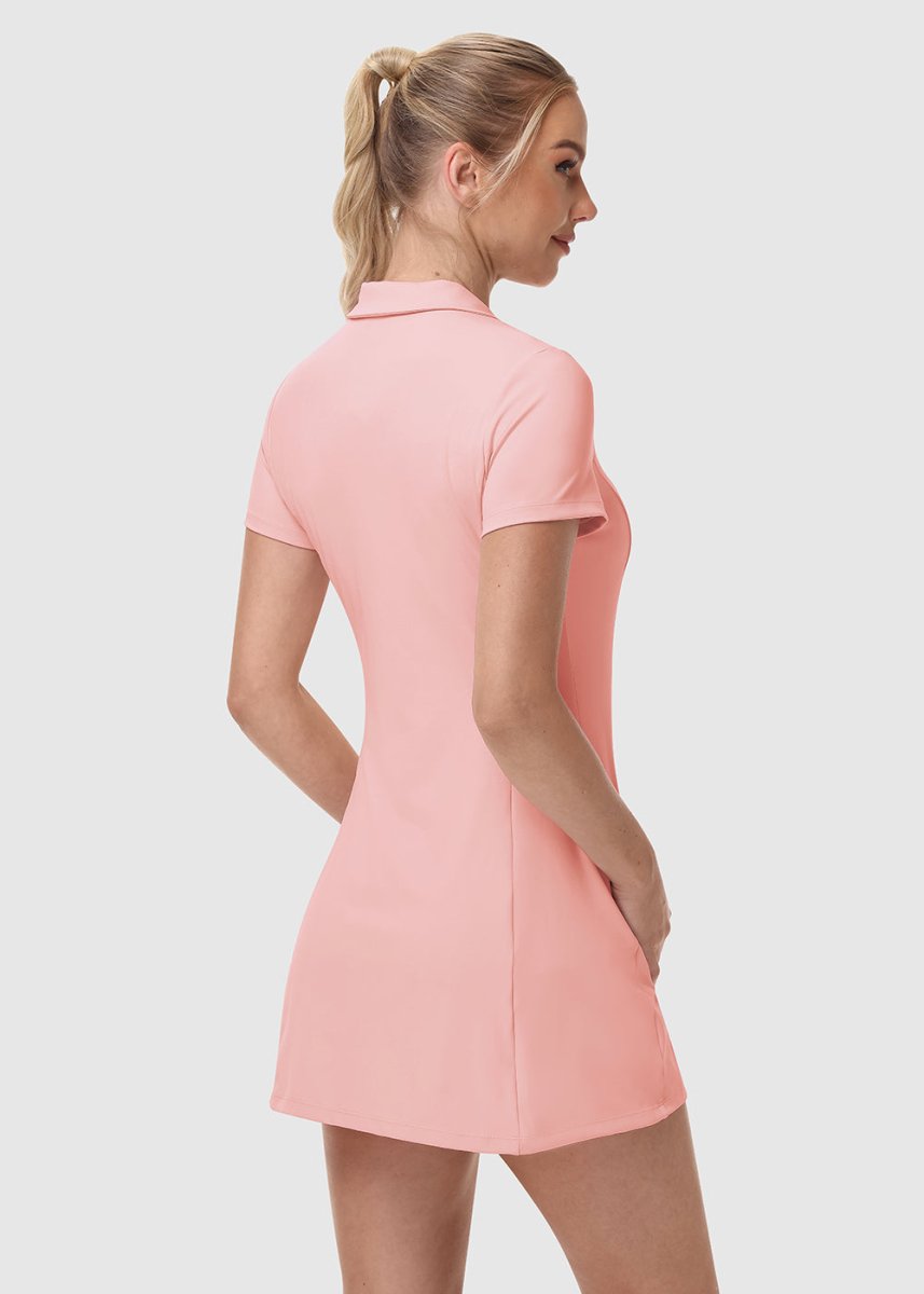Women's UPF 50+ Tennis Golf Polo Neck Dress - TBMPOY