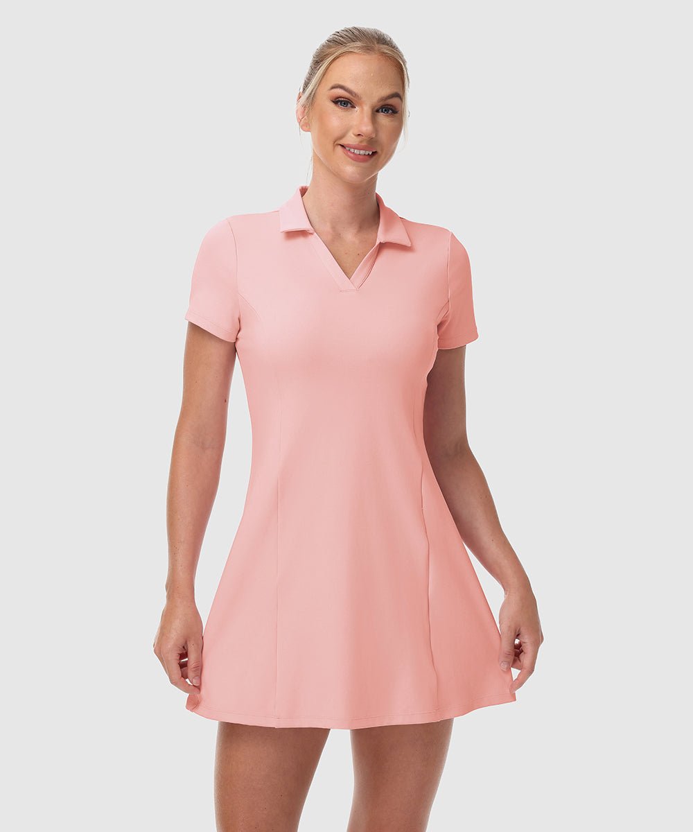 Women's UPF 50+ Tennis Golf Polo Neck Dress - TBMPOY