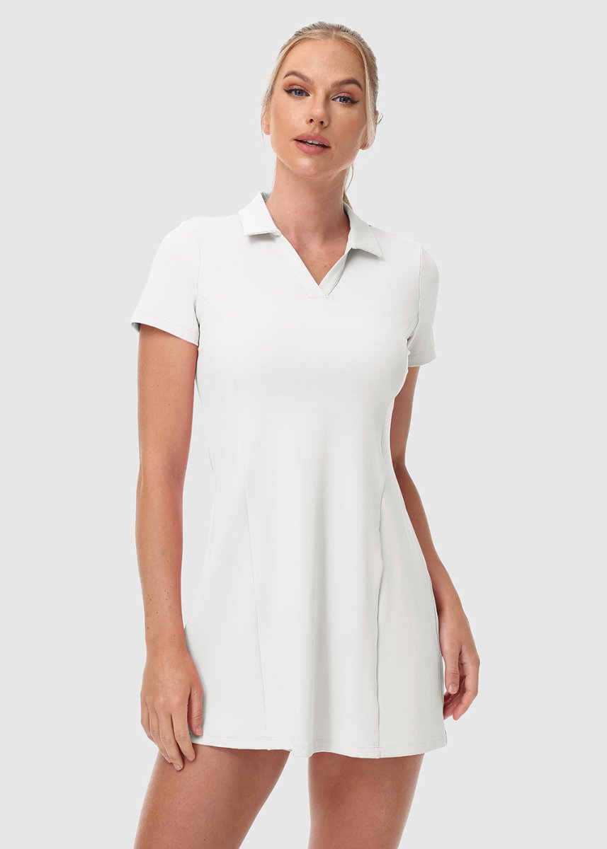 Women's UPF 50+ Tennis Golf Polo Neck Dress - TBMPOY
