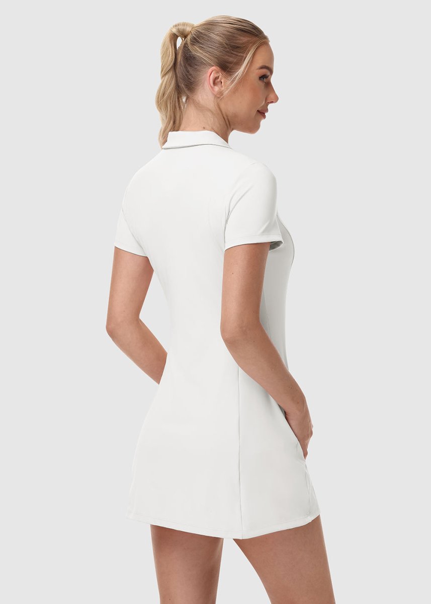 Women's UPF 50+ Tennis Golf Polo Neck Dress - TBMPOY