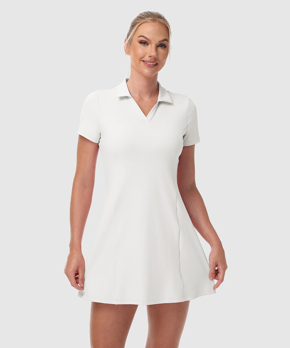 Women's UPF 50+ Tennis Golf Polo Neck Dress - TBMPOY