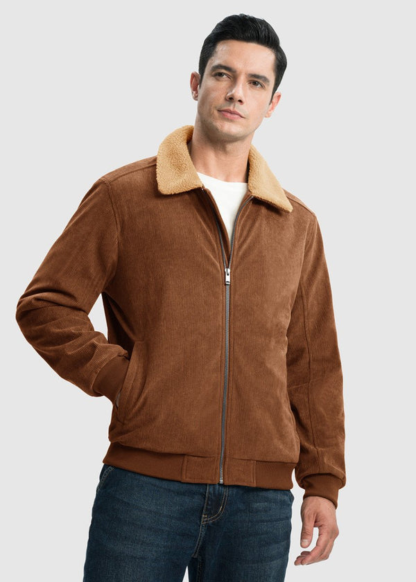 Men's Sherpa Lined Corduroy Trucker Jacket - TBMPOY