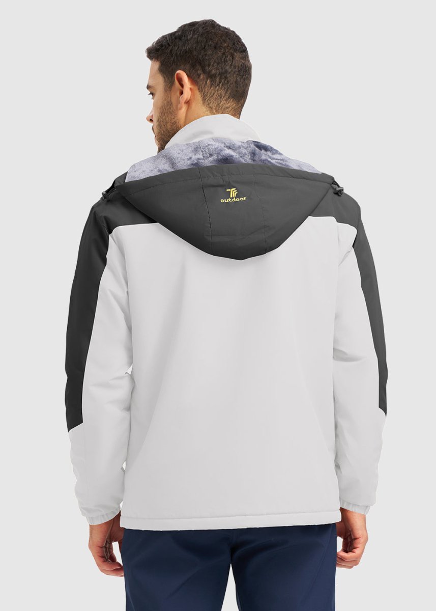 Men's Water Resistant Skiing Windbreaker Hooded Jacket - TBMPOY