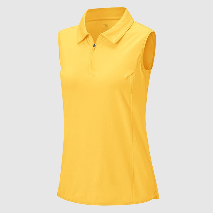 Women's UPF 50+ Quick Dry Zip Sleeveless Polo Shirt - TBMPOY