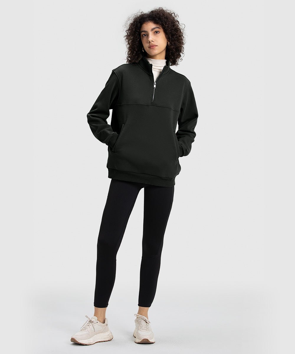 Women's 1/4 Zip Warm Fleece Casual Pullover - TBMPOY