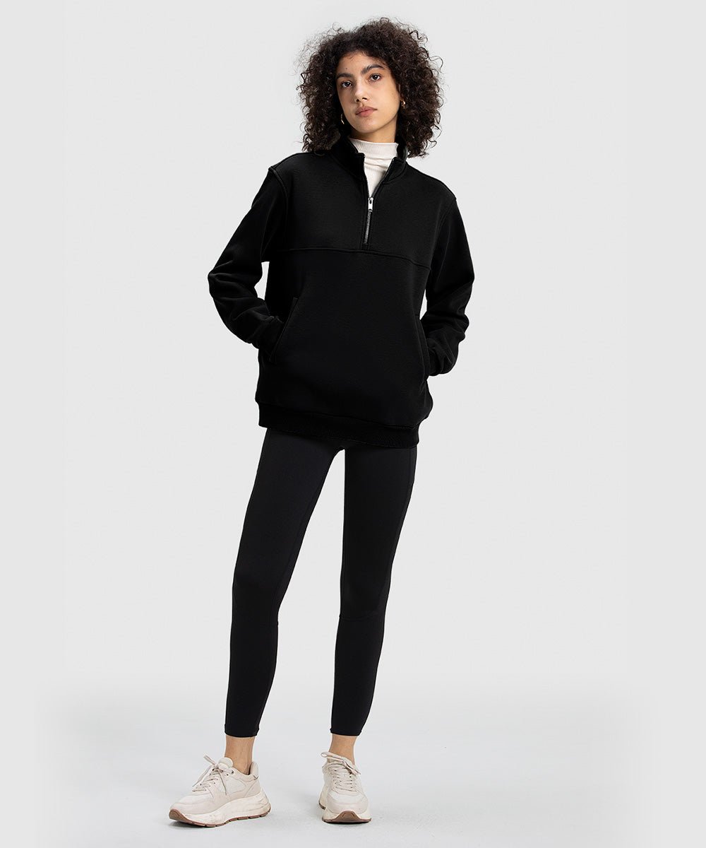 Women's 1/4 Zip Warm Fleece Casual Pullover - TBMPOY