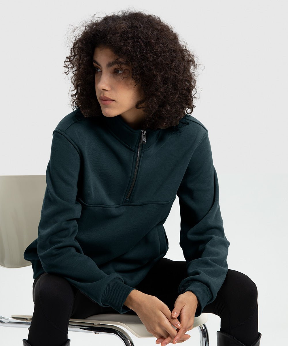 Women's 1/4 Zip Warm Fleece Casual Pullover - TBMPOY