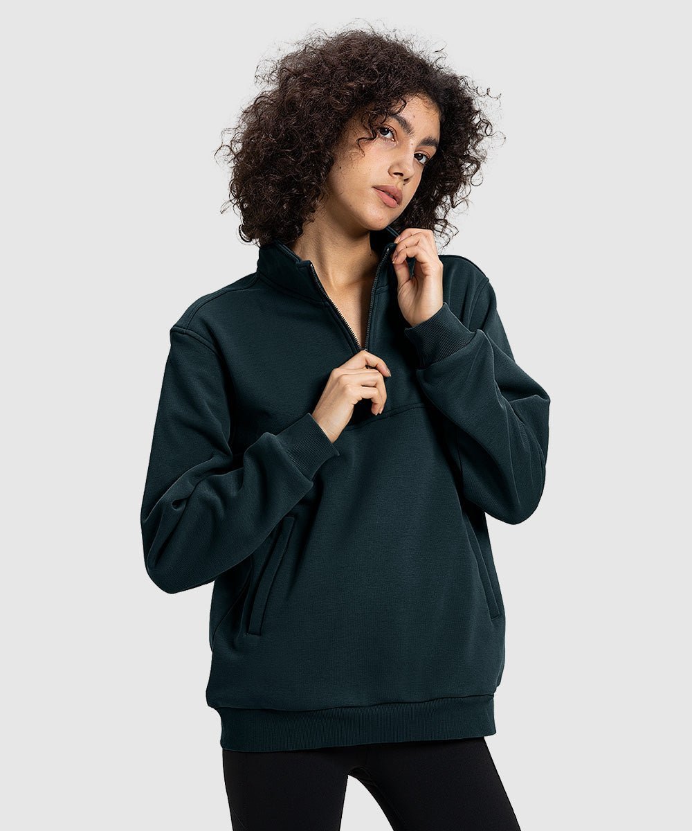 Women's 1/4 Zip Warm Fleece Casual Pullover - TBMPOY