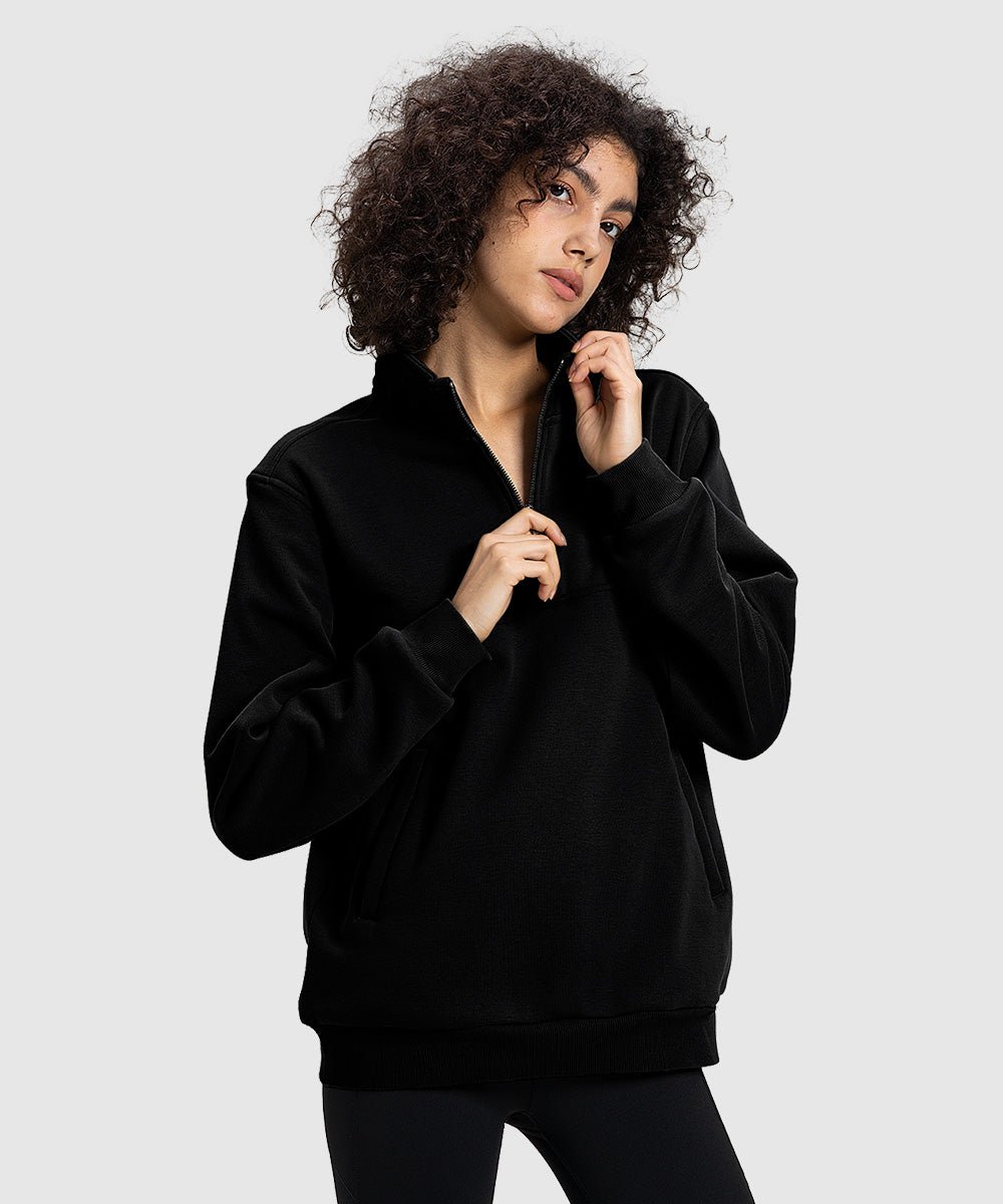 Women's 1/4 Zip Warm Fleece Casual Pullover - TBMPOY