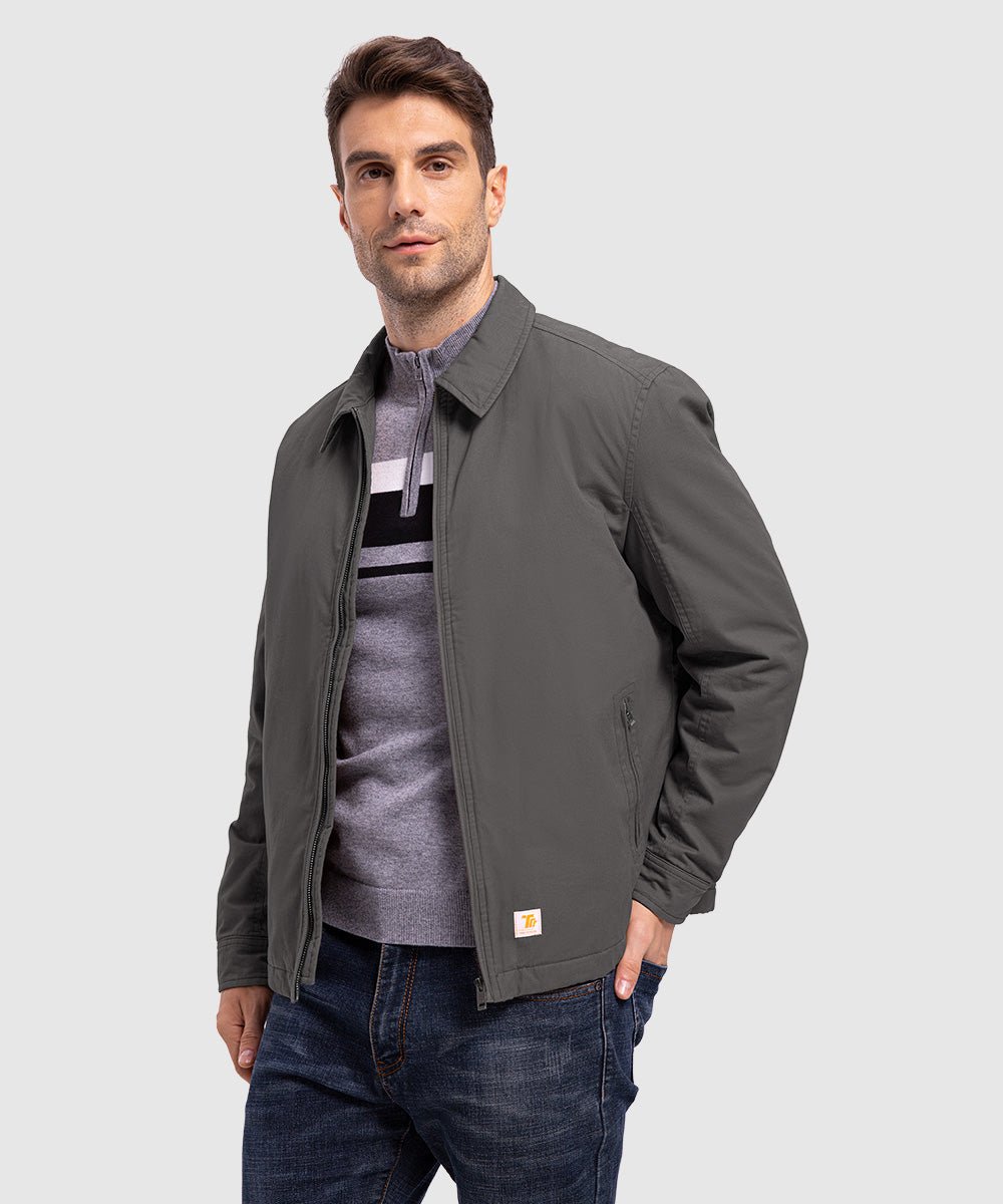 Men's Washed Cotton Insulated Active Jacket - TBMPOY