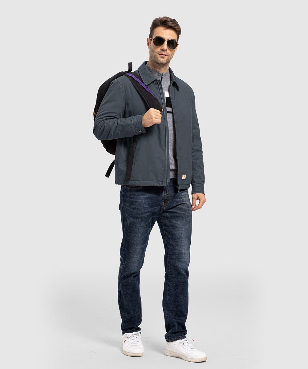 Men's Washed Cotton Insulated Active Jacket - TBMPOY