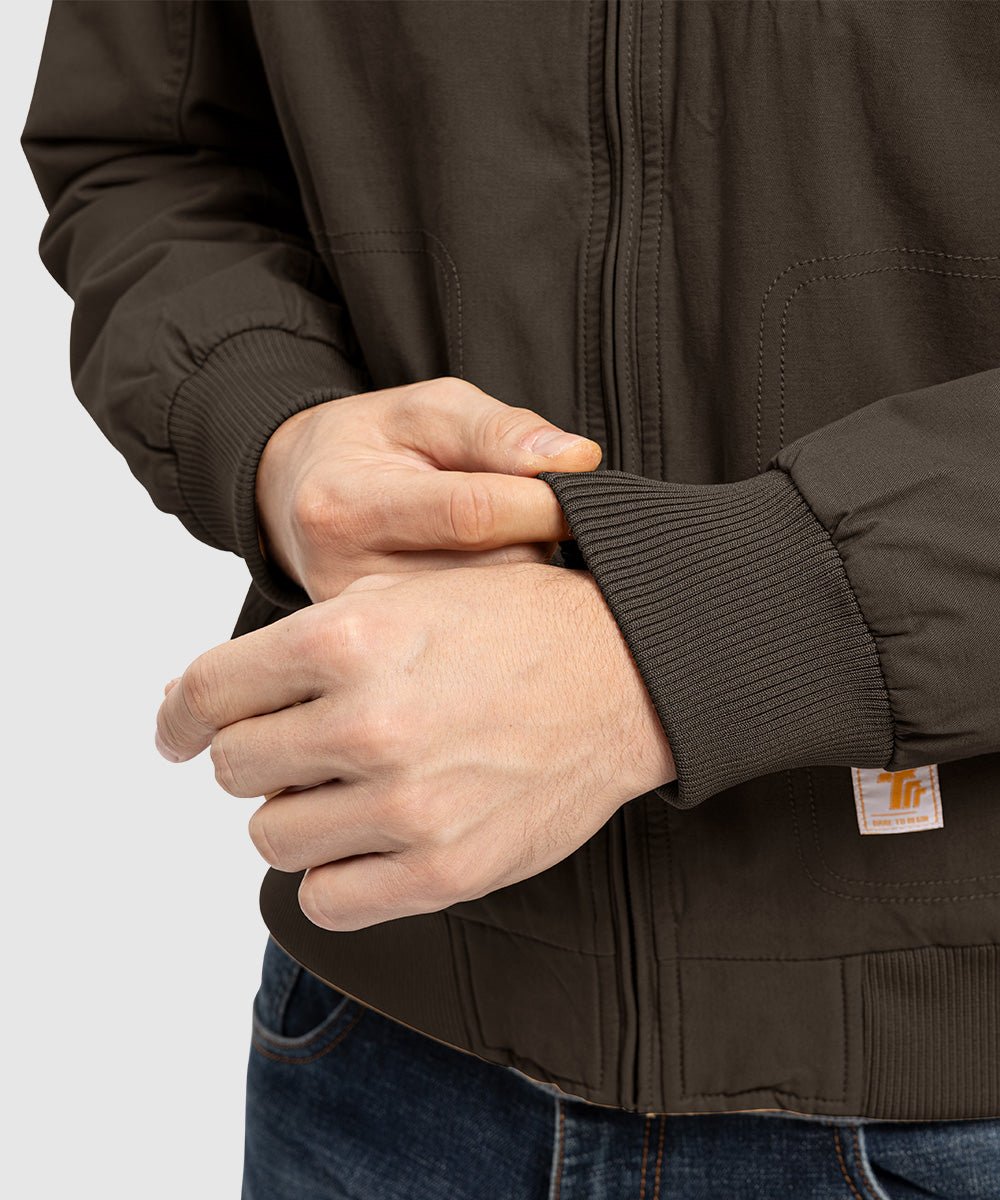 Men's Warm Full Zip Work Cotton Jacket - TBMPOY