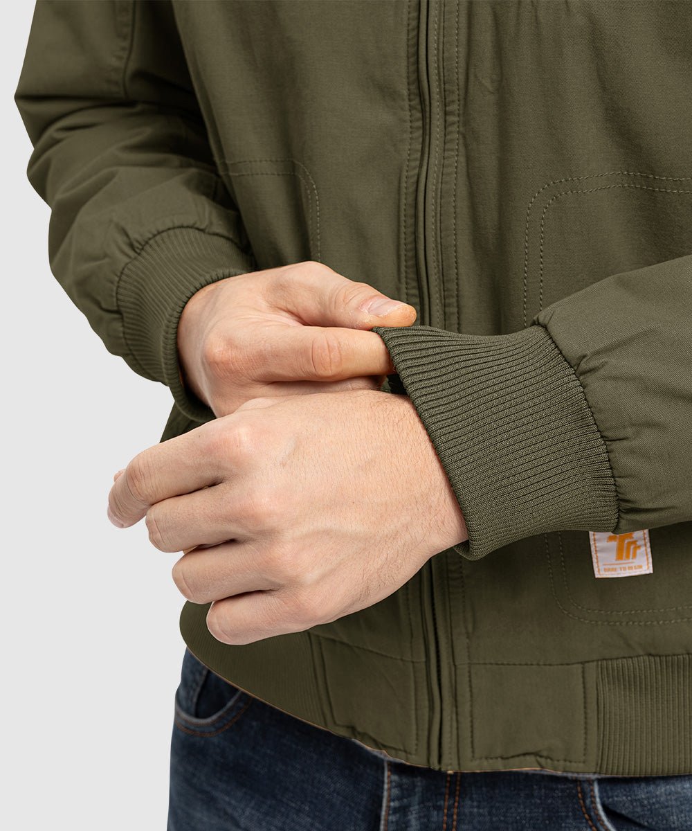 Men's Warm Full Zip Work Cotton Jacket - TBMPOY