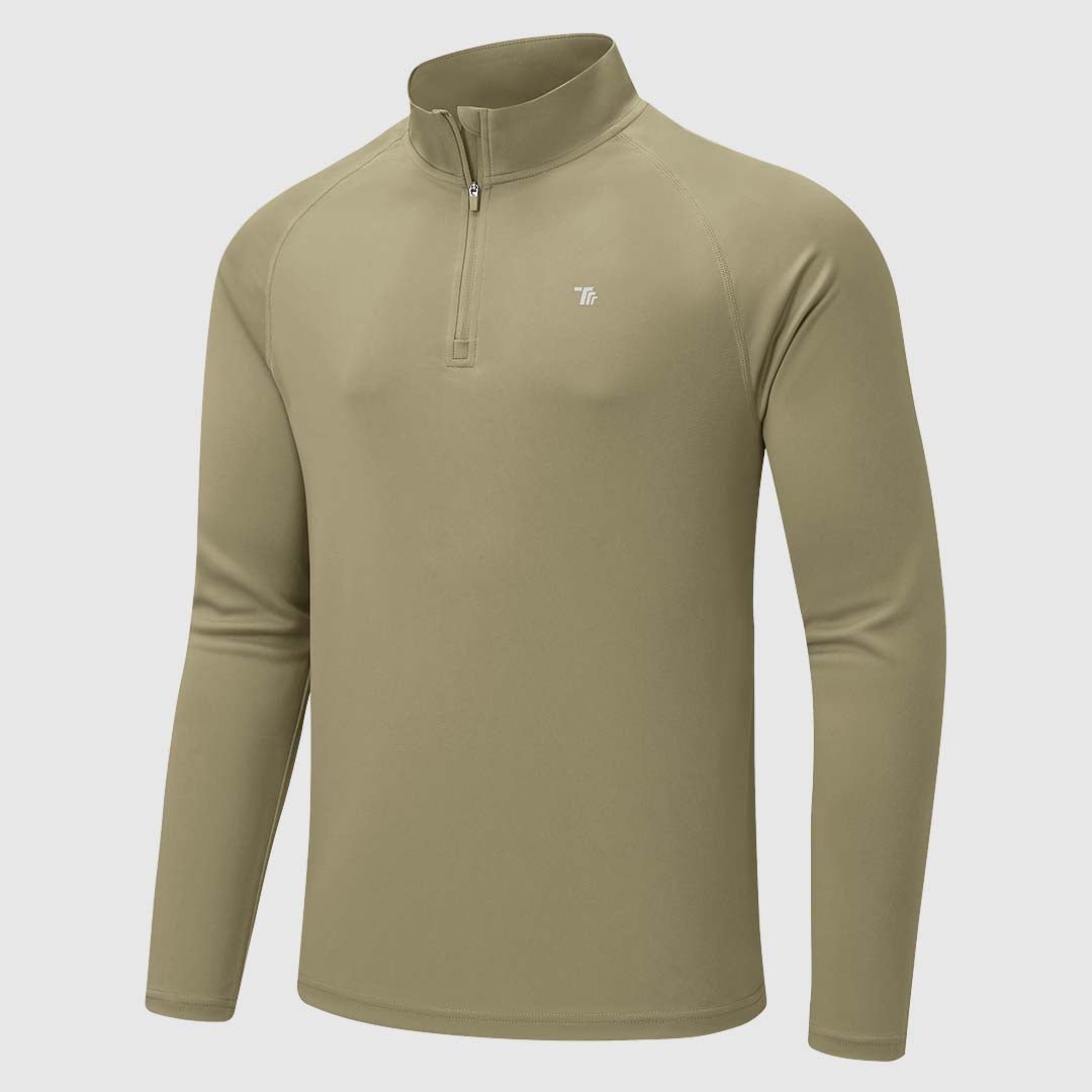 Men's 1/4 Zip UPF 50+ Long Sleeve Shirts - TBMPOY