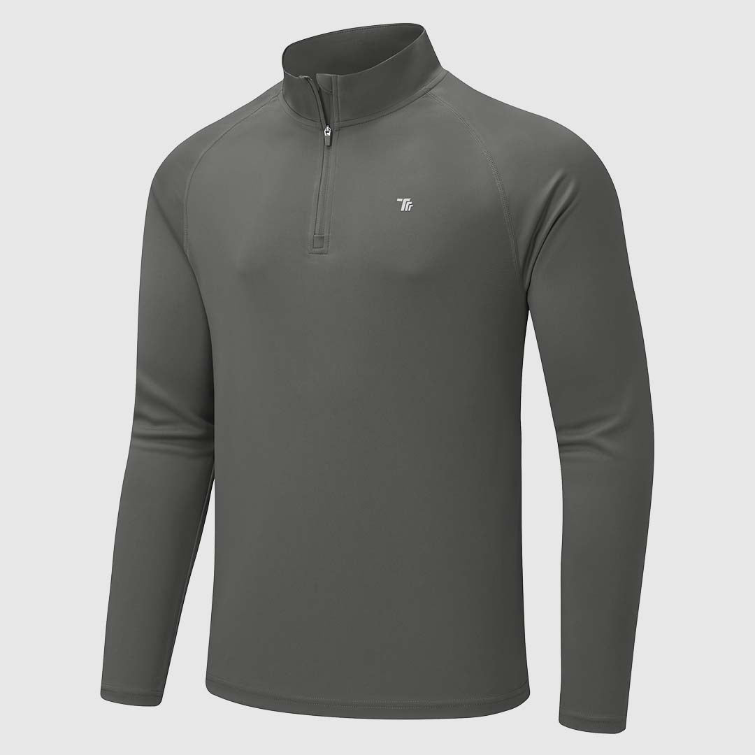 Men's 1/4 Zip UPF 50+ Long Sleeve Shirts - TBMPOY