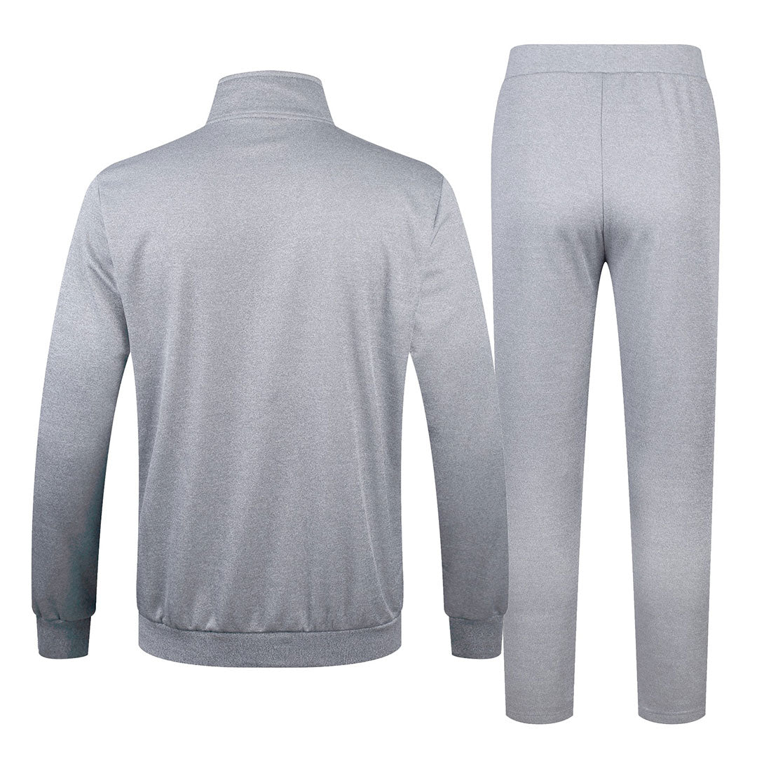 Men's Athletic Casual Full Zip Suit - Solid Color - TBMPOY